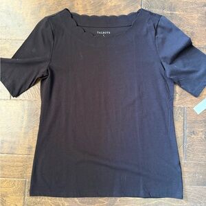 NWT Talbots Classic Black Short Sleeve Top
